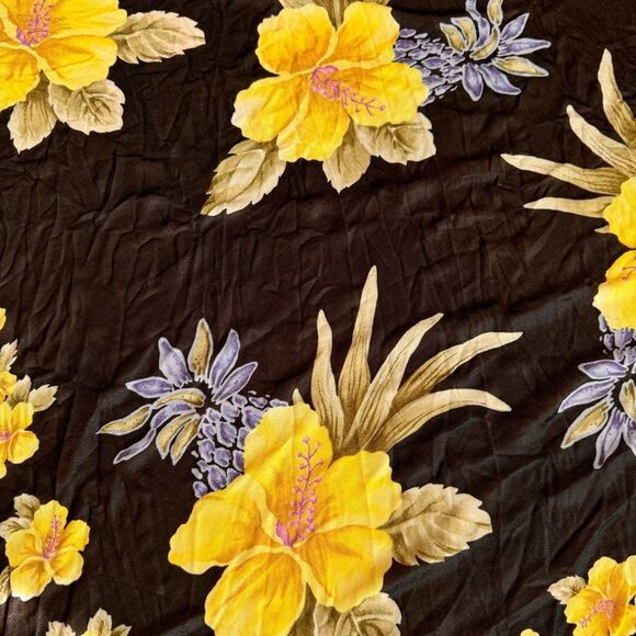 Tommy Bahama Women's Yellow Hibiscus Floral Scarf Wrap Rectangular Vintage - Picture 5 of 7